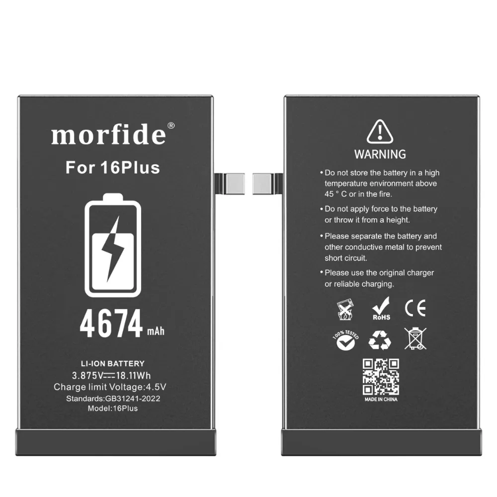 Apple iPhone 16 Plus Uyumlu 4674mAh Yüksek Kapasiteli Batarya - Gelişmiş Akıllı Chip - Pil Sağlığı Destekli - Morfide M-Max