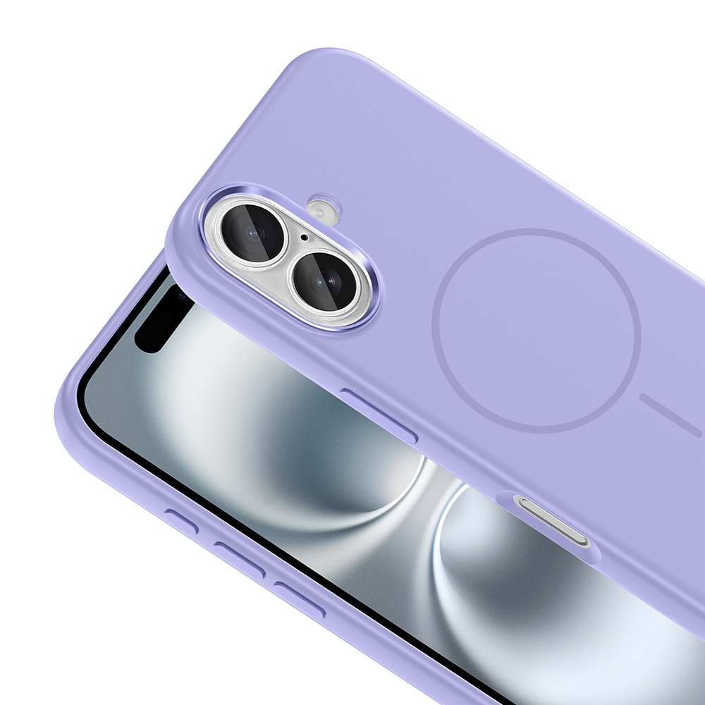 Apple iPhone 16 Uyumlu Kılıf M-Safe Şarj Özellikli Metal Kamera Çerçeveli Zore Edi Silikon Kapak - 10