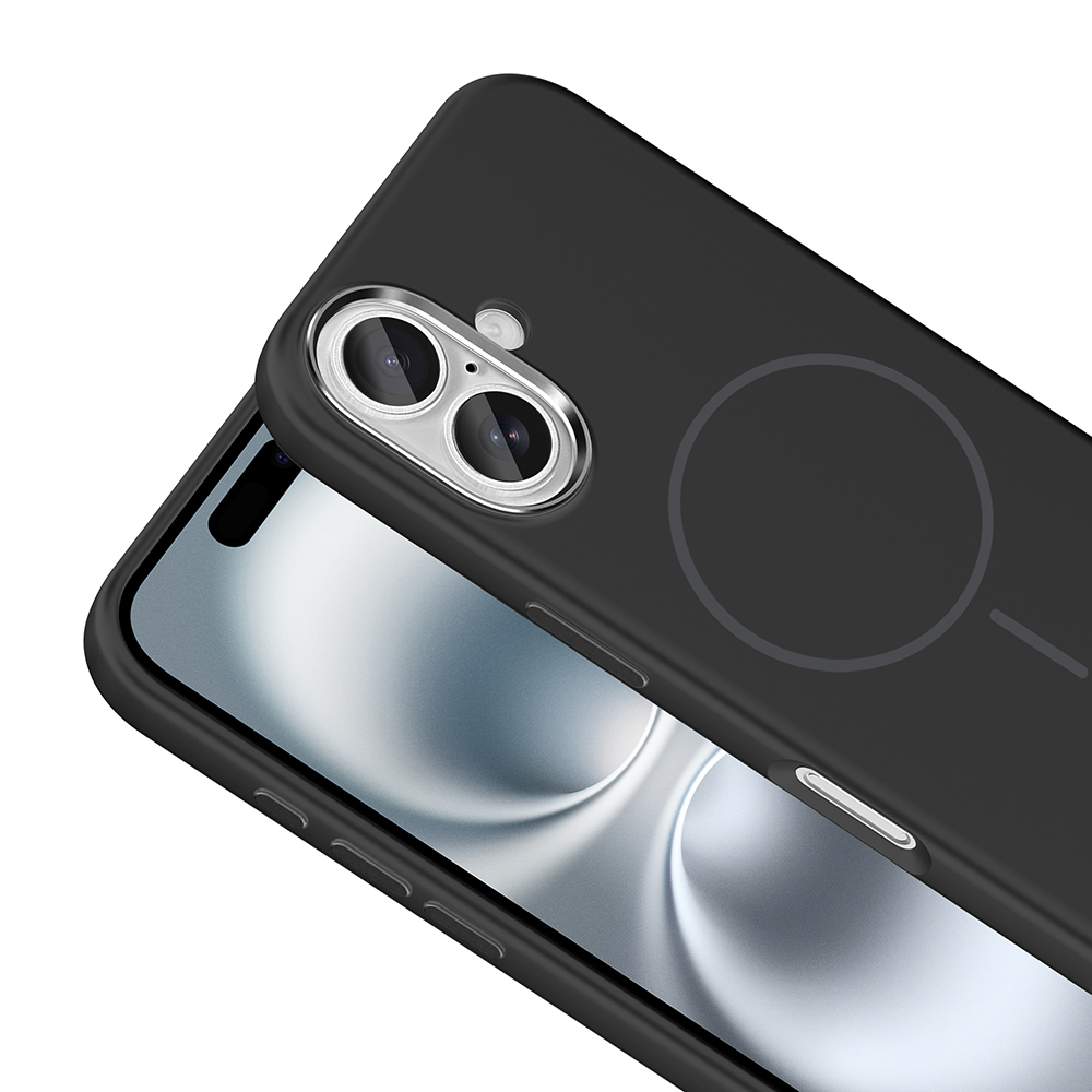 Apple iPhone 16 Uyumlu Kılıf M-Safe Şarj Özellikli Metal Kamera Çerçeveli Zore Edi Silikon Kapak - 14