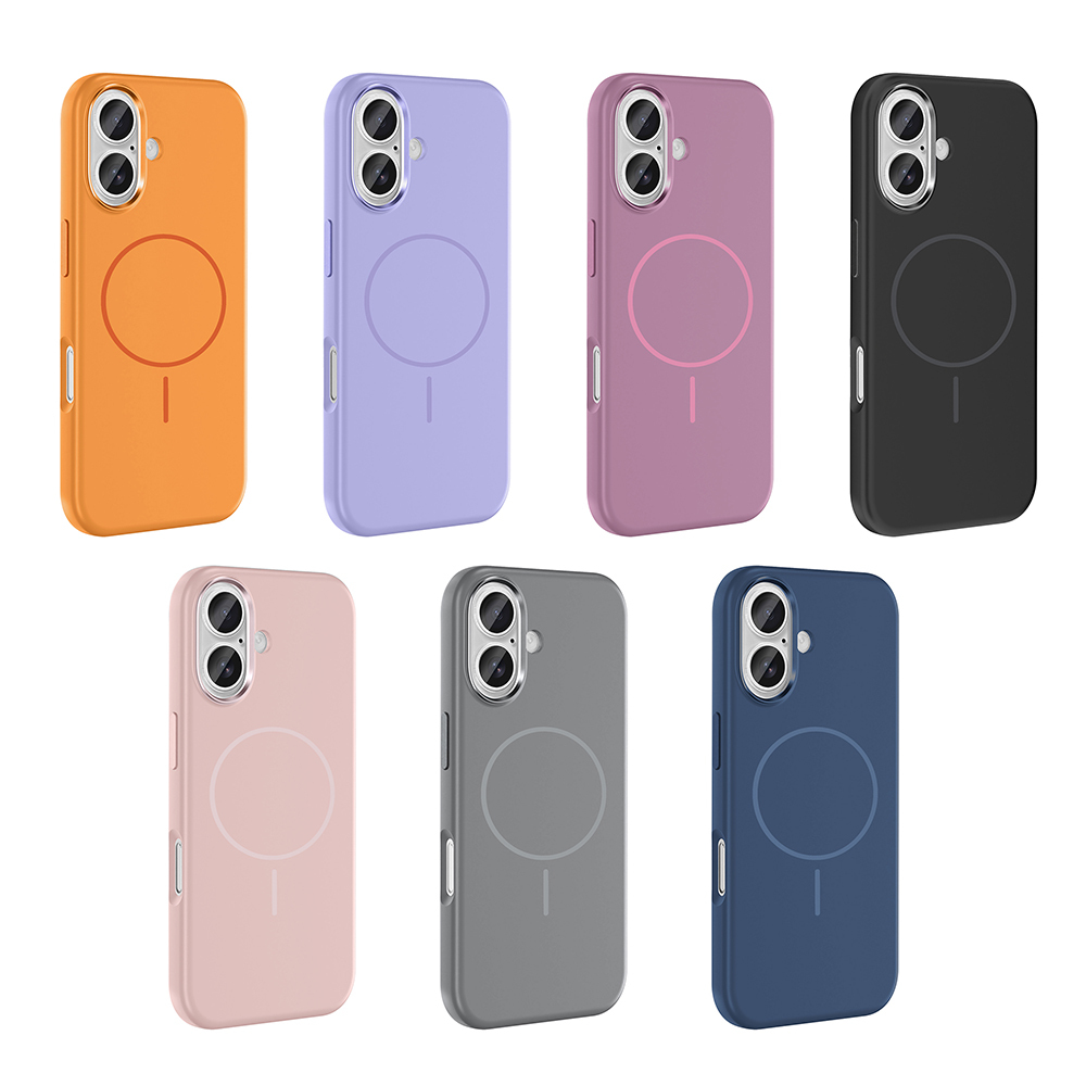 Apple iPhone 16 Uyumlu Kılıf M-Safe Şarj Özellikli Metal Kamera Çerçeveli Zore Edi Silikon Kapak - 15