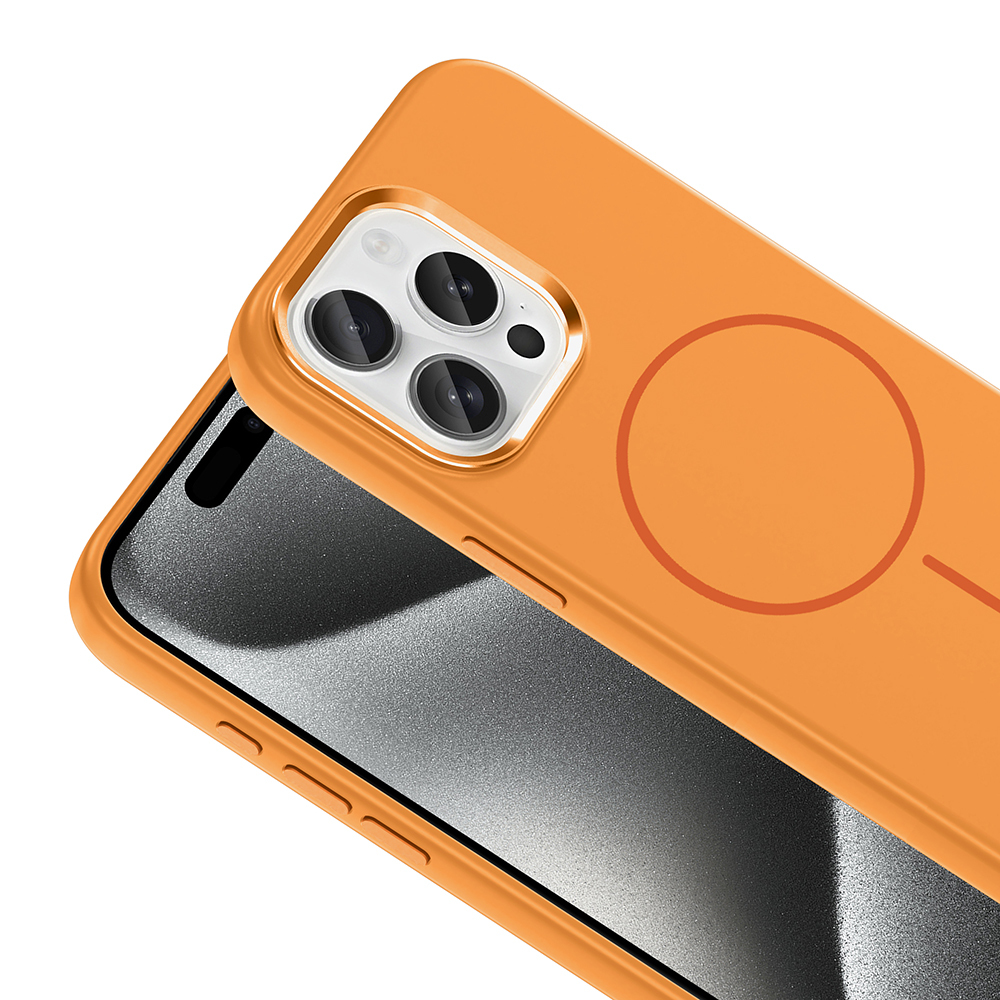 Apple iPhone 15 Uyumlu Pro Uyumlu Max Uyumlu Kılıf M-Safe Şarj Özellikli Metal Kamera Çerçeveli Zore Edi Silikon Kapak - 9
