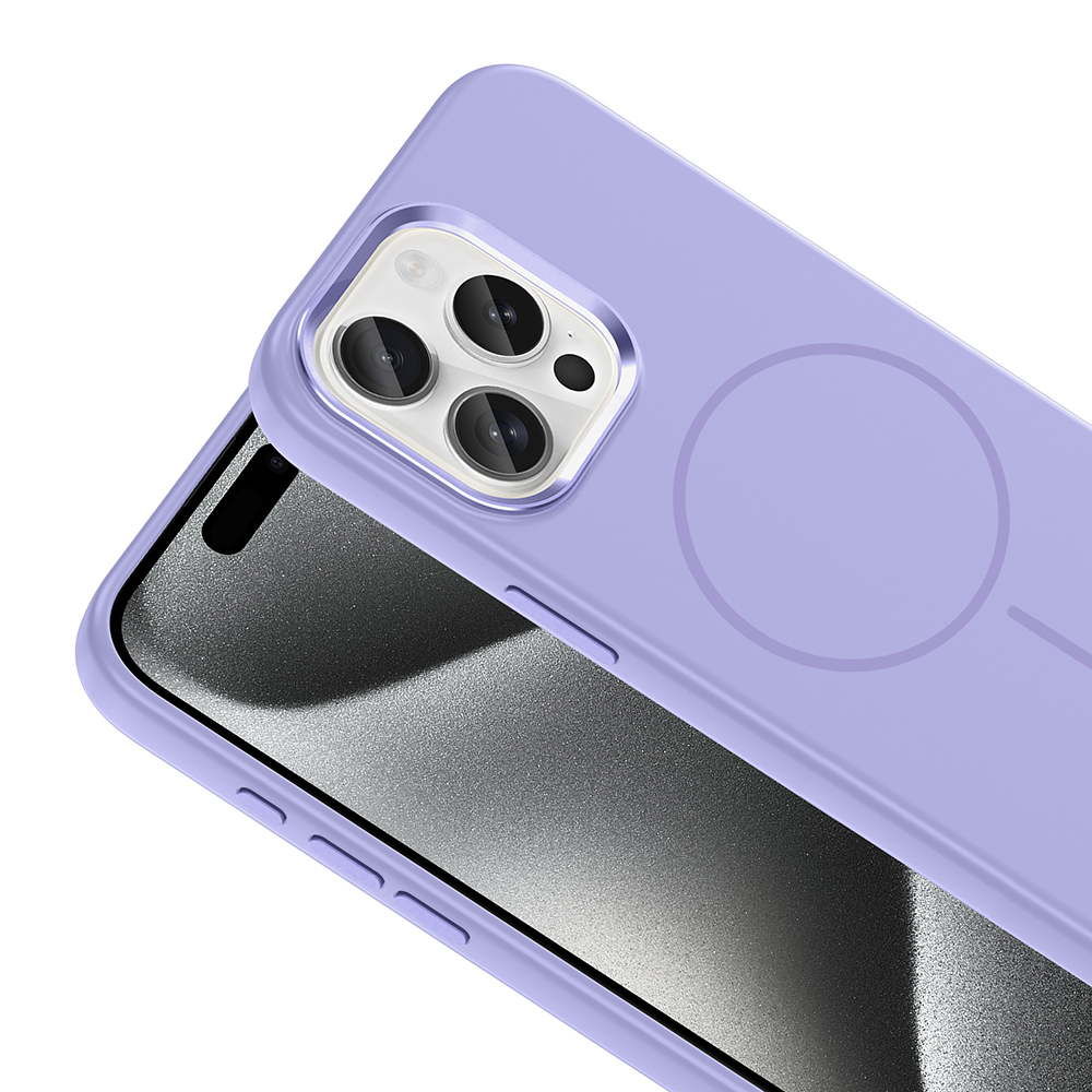 Apple iPhone 15 Uyumlu Pro Uyumlu Max Uyumlu Kılıf M-Safe Şarj Özellikli Metal Kamera Çerçeveli Zore Edi Silikon Kapak - 10
