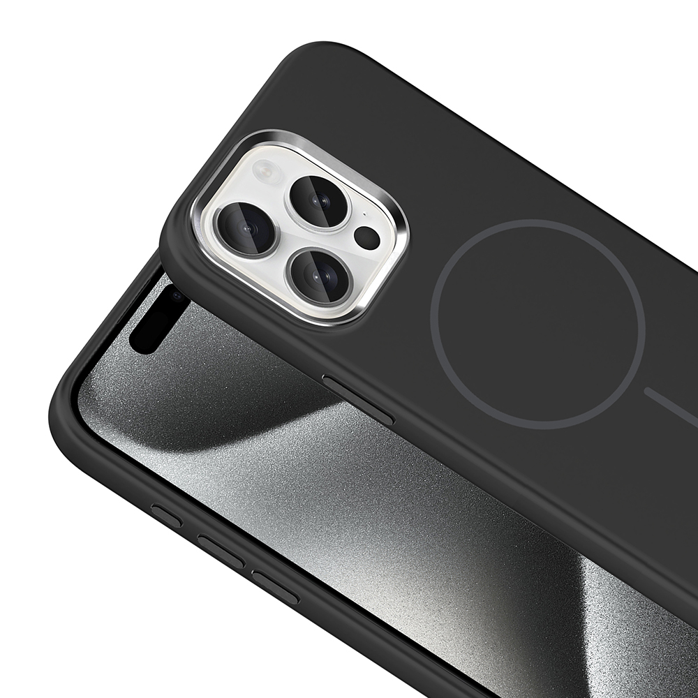 Apple iPhone 15 Uyumlu Pro Uyumlu Max Uyumlu Kılıf M-Safe Şarj Özellikli Metal Kamera Çerçeveli Zore Edi Silikon Kapak - 14