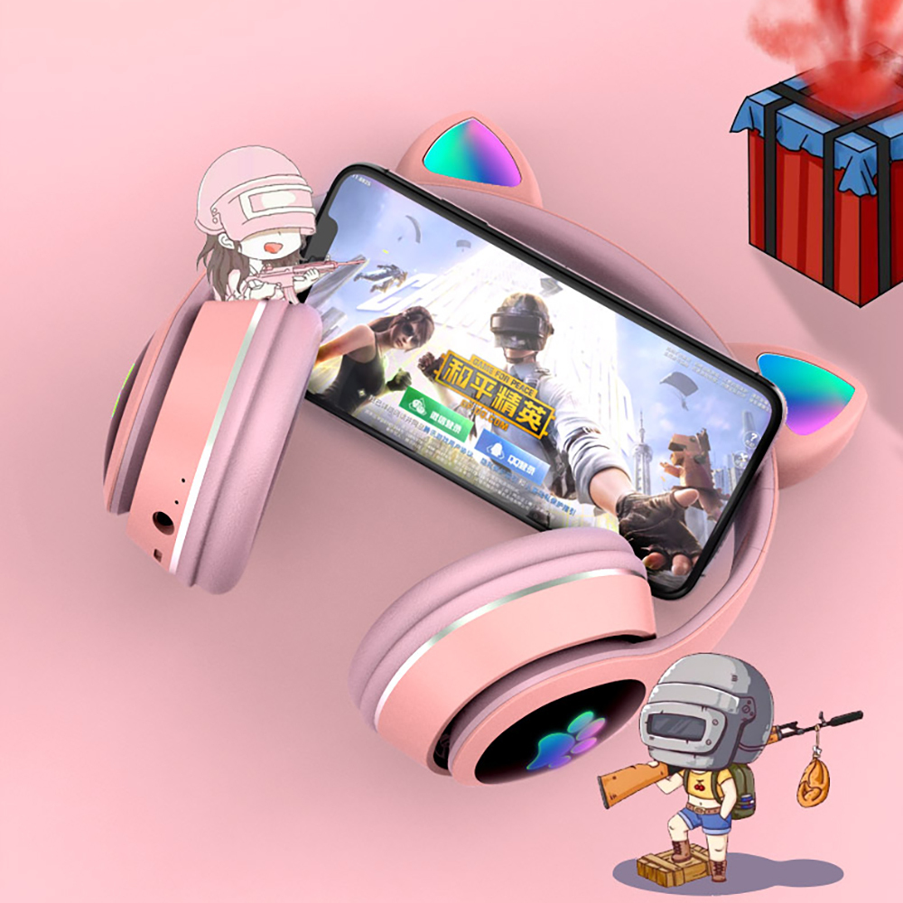 Lapas P40 Kedi Kulaklı Tasarımlı RGB Işıklı Bluetooth Kulaklık - 4