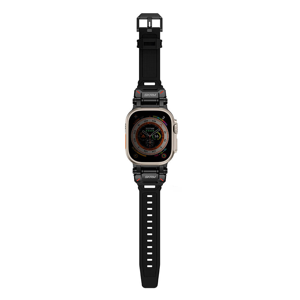 Apple Watch 44mm Uyumlu SkinArma Titon Serisi Hava Alabilen Delikli Silikon Kordon - 4