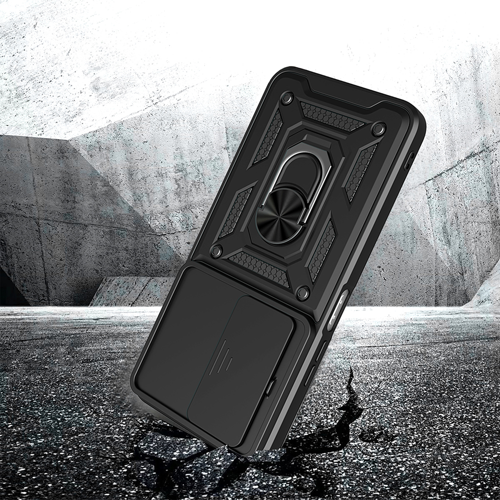 Xiaomi Redmi 15 Kılıf Magnetik Standlı Kamera Korumalı Zore Sürgülü Vega Kapak - 5