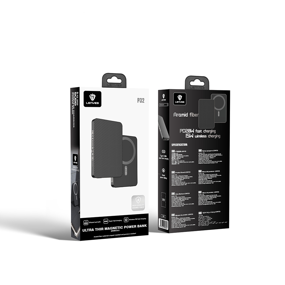 Lenyes P32 M-safe Şarj Özellikli Aramid Fiber Powerbank 15W 5000mAh - 4