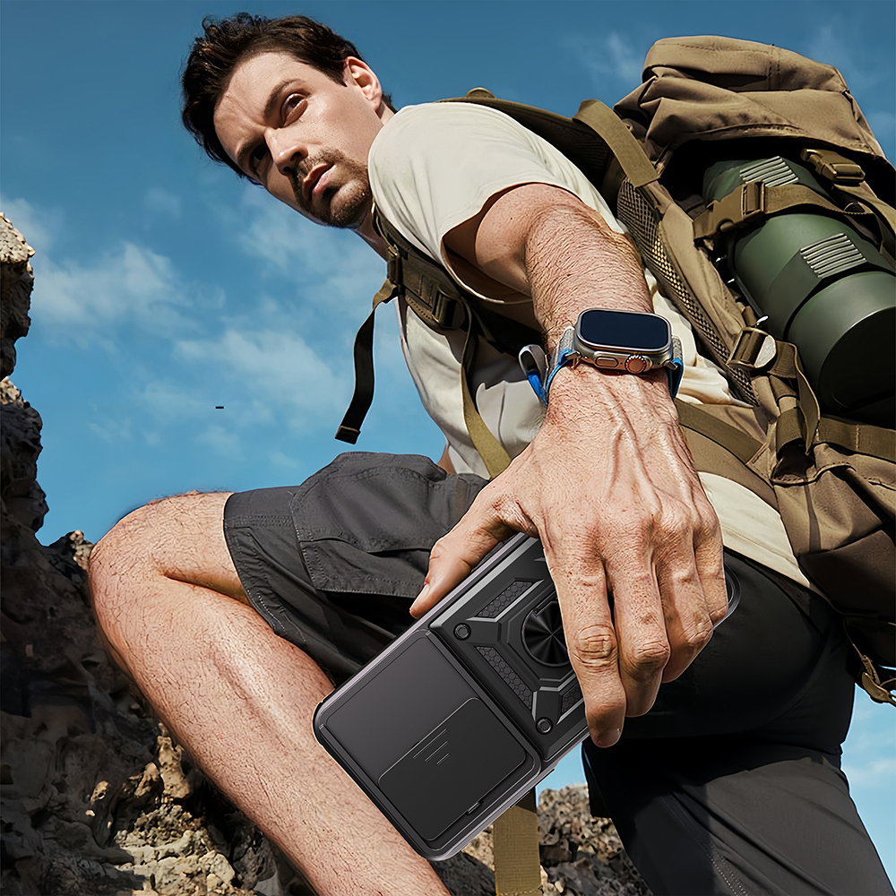 Xiaomi Redmi 15C Uyumlu Kılıf Magnetik Standlı Kamera Korumalı Zore Sürgülü Vega Kapak - 7