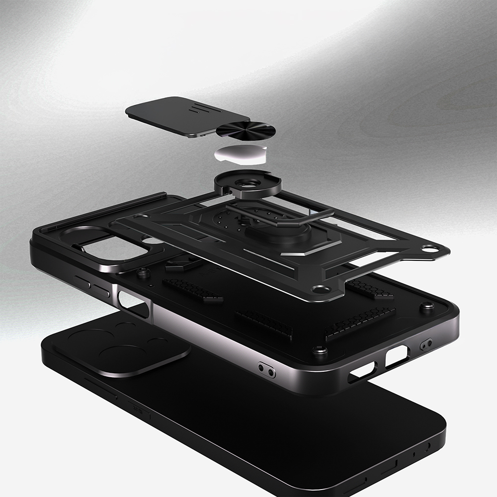 Xiaomi Redmi 15C Uyumlu Kılıf Magnetik Standlı Kamera Korumalı Zore Sürgülü Vega Kapak - 8