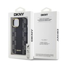 Apple iPhone 15 Uyumlu Kılıf DKNY Orjinal Lisanslı M-safe Şarj Özellikli 3D Yazılı Checkered Pattern Kapak - 4