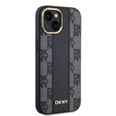 Apple iPhone 15 Uyumlu Kılıf DKNY Orjinal Lisanslı M-safe Şarj Özellikli 3D Yazılı Checkered Pattern Kapak - 6