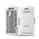 Apple iPhone 15 Uyumlu Plus Uyumlu Kılıf DKNY Orjinal Lisanslı M-safe Şarj Özellikli 3D Yazılı Checkered Pattern Kapak - 1