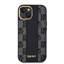 Apple iPhone 15 Uyumlu Plus Uyumlu Kılıf DKNY Orjinal Lisanslı M-safe Şarj Özellikli 3D Yazılı Checkered Pattern Kapak - 2