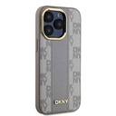 Apple iPhone 15 Uyumlu Pro Uyumlu Kılıf DKNY Orjinal Lisanslı M-safe Şarj Özellikli 3D Yazılı Checkered Pattern Kapak - 1