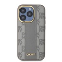 Apple iPhone 15 Uyumlu Pro Uyumlu Kılıf DKNY Orjinal Lisanslı M-safe Şarj Özellikli 3D Yazılı Checkered Pattern Kapak - 3