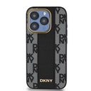Apple iPhone 15 Uyumlu Pro Uyumlu Kılıf DKNY Orjinal Lisanslı M-safe Şarj Özellikli 3D Yazılı Checkered Pattern Kapak - 5