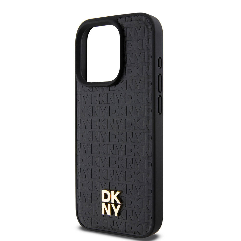 Apple iPhone 15 Uyumlu Pro Uyumlu Kılıf DKNY Orjinal Lisanslı M-safe Şarj Özellikli 3D Yazılı Repeat Pattern Kapak - 5