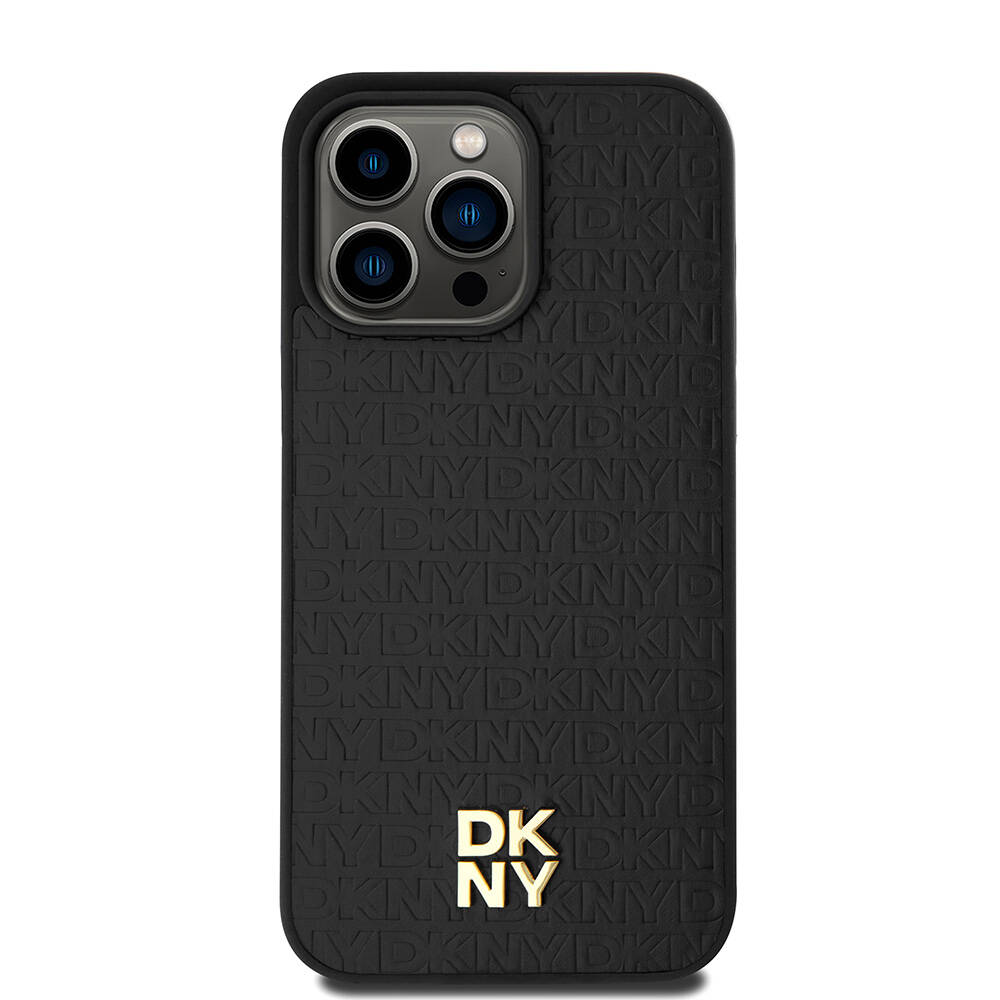 Apple iPhone 15 Uyumlu Pro Uyumlu Max Uyumlu Kılıf DKNY Orjinal Lisanslı M-safe Şarj Özellikli 3D Yazılı Repeat Pattern Kapak - 2