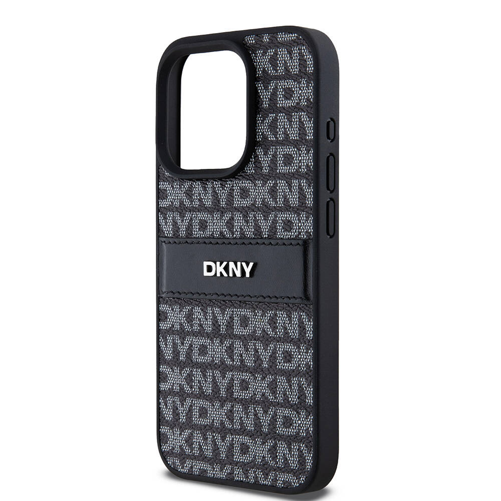 Apple iPhone 15 Uyumlu Pro Uyumlu Max Uyumlu Kılıf DKNY Orjinal Lisanslı 3D Yazılı Repeat Texture Pattern Kapak - 5