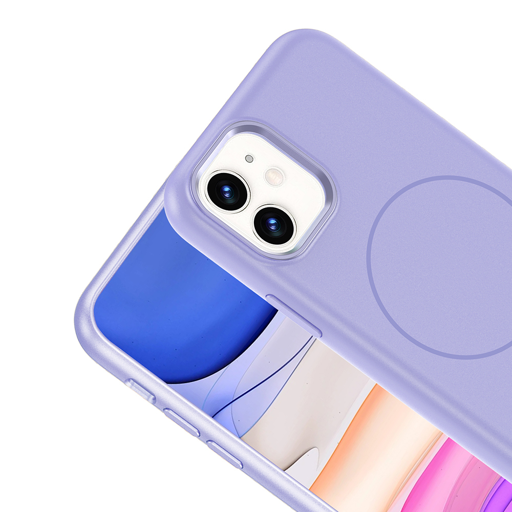 Apple iPhone 11 Uyumlu Kılıf M-Safe Şarj Özellikli Metal Kamera Çerçeveli Zore Edi Silikon Kapak - 8