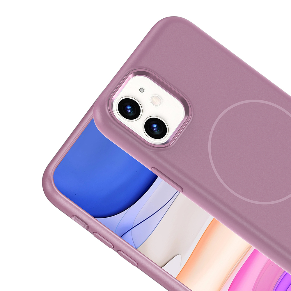 Apple iPhone 11 Uyumlu Kılıf M-Safe Şarj Özellikli Metal Kamera Çerçeveli Zore Edi Silikon Kapak - 10