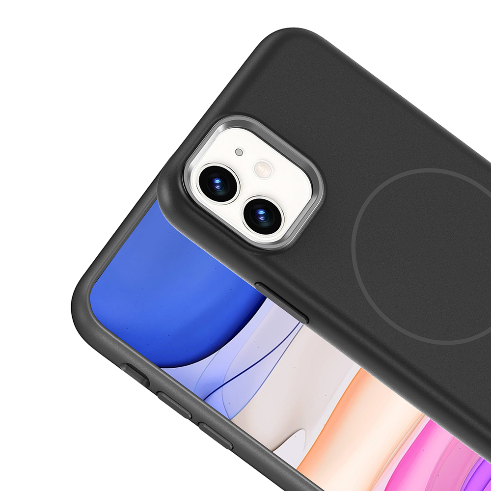 Apple iPhone 11 Uyumlu Kılıf M-Safe Şarj Özellikli Metal Kamera Çerçeveli Zore Edi Silikon Kapak - 11