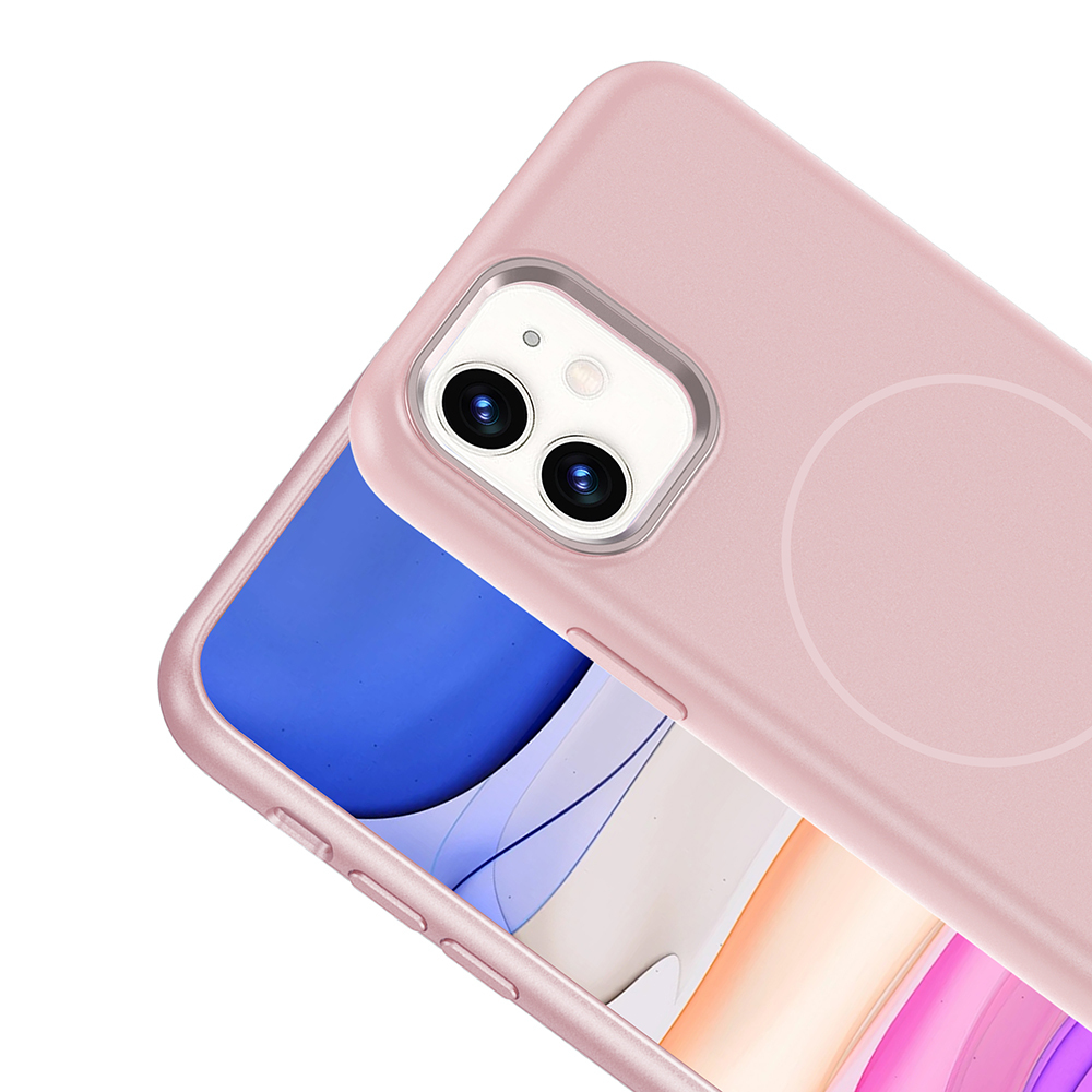 Apple iPhone 11 Uyumlu Kılıf M-Safe Şarj Özellikli Metal Kamera Çerçeveli Zore Edi Silikon Kapak - 12