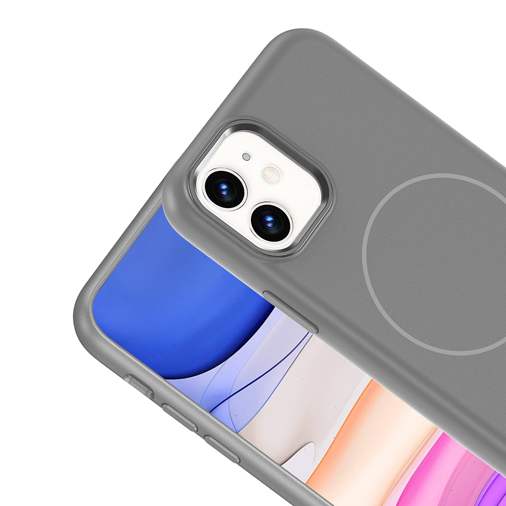Apple iPhone 11 Uyumlu Kılıf M-Safe Şarj Özellikli Metal Kamera Çerçeveli Zore Edi Silikon Kapak - 13