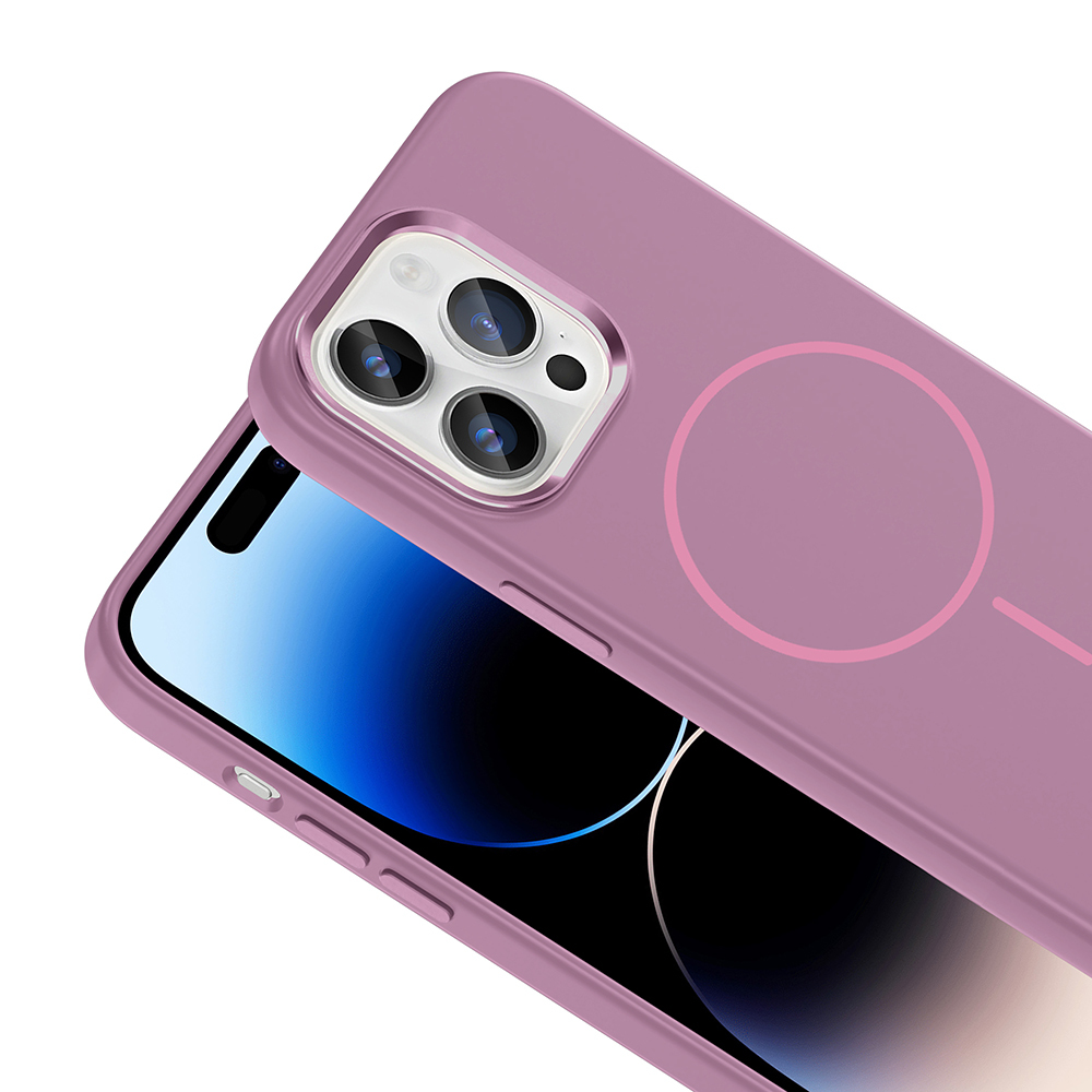 Apple iPhone 14 Uyumlu Pro Uyumlu Max Uyumlu Kılıf M-Safe Şarj Özellikli Metal Kamera Çerçeveli Zore Edi Silikon Kapak - 13