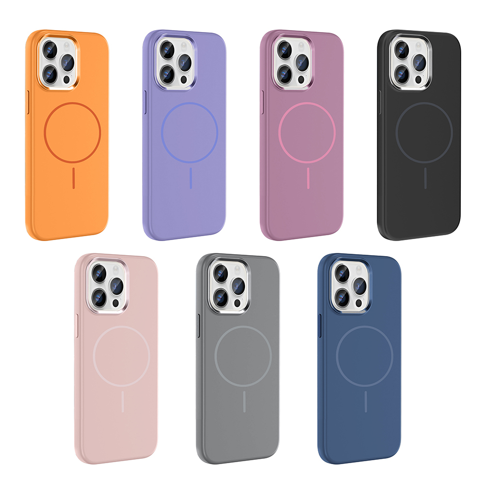Apple iPhone 14 Uyumlu Pro Uyumlu Max Uyumlu Kılıf M-Safe Şarj Özellikli Metal Kamera Çerçeveli Zore Edi Silikon Kapak - 15