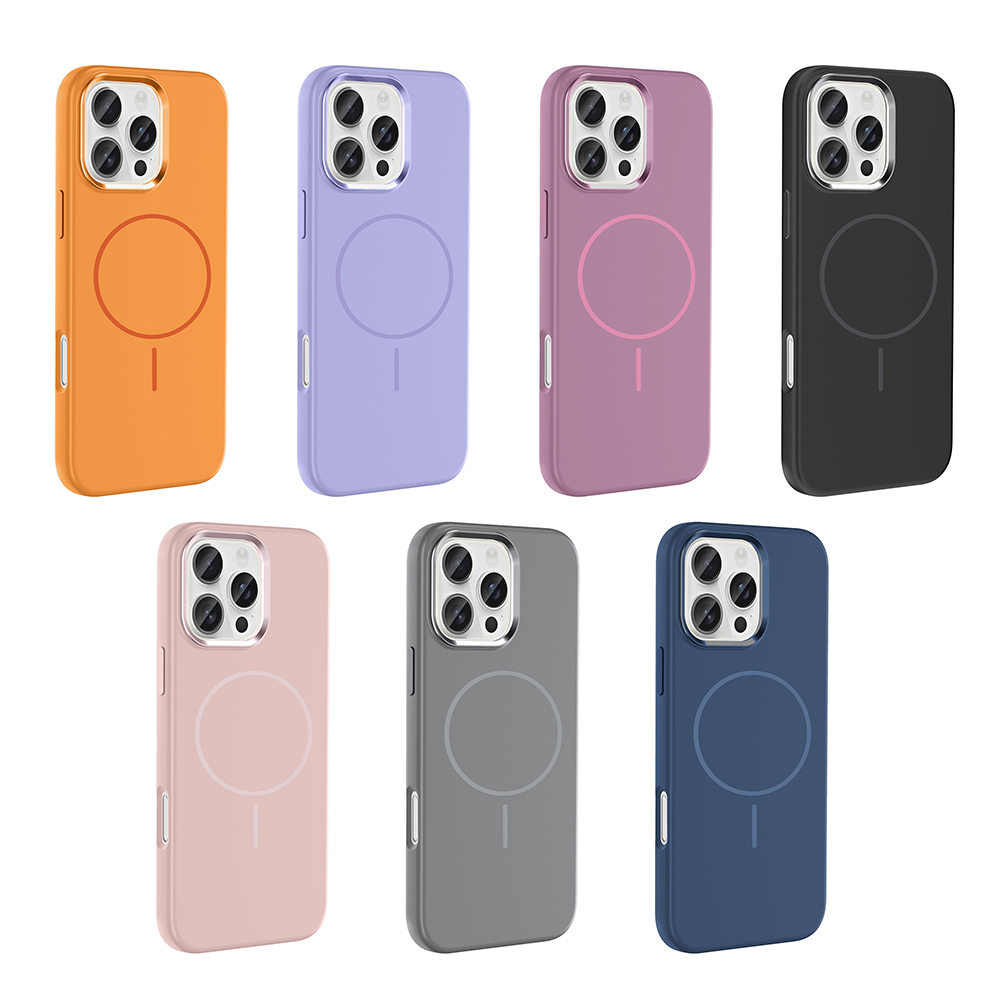 Apple iPhone 16 Uyumlu Pro Uyumlu Max Uyumlu Kılıf M-Safe Şarj Özellikli Metal Kamera Çerçeveli Zore Edi Silikon Kapak - 7