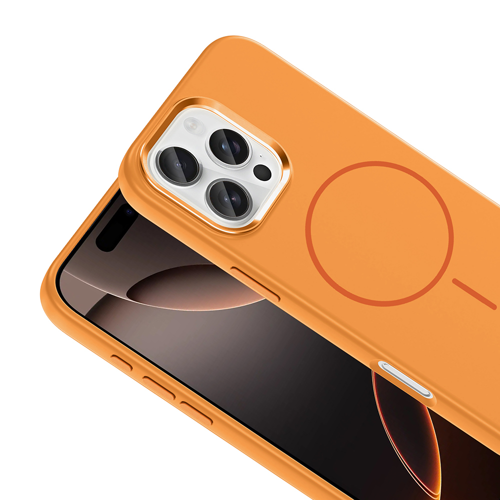 Apple iPhone 16 Uyumlu Pro Uyumlu Max Uyumlu Kılıf M-Safe Şarj Özellikli Metal Kamera Çerçeveli Zore Edi Silikon Kapak - 10