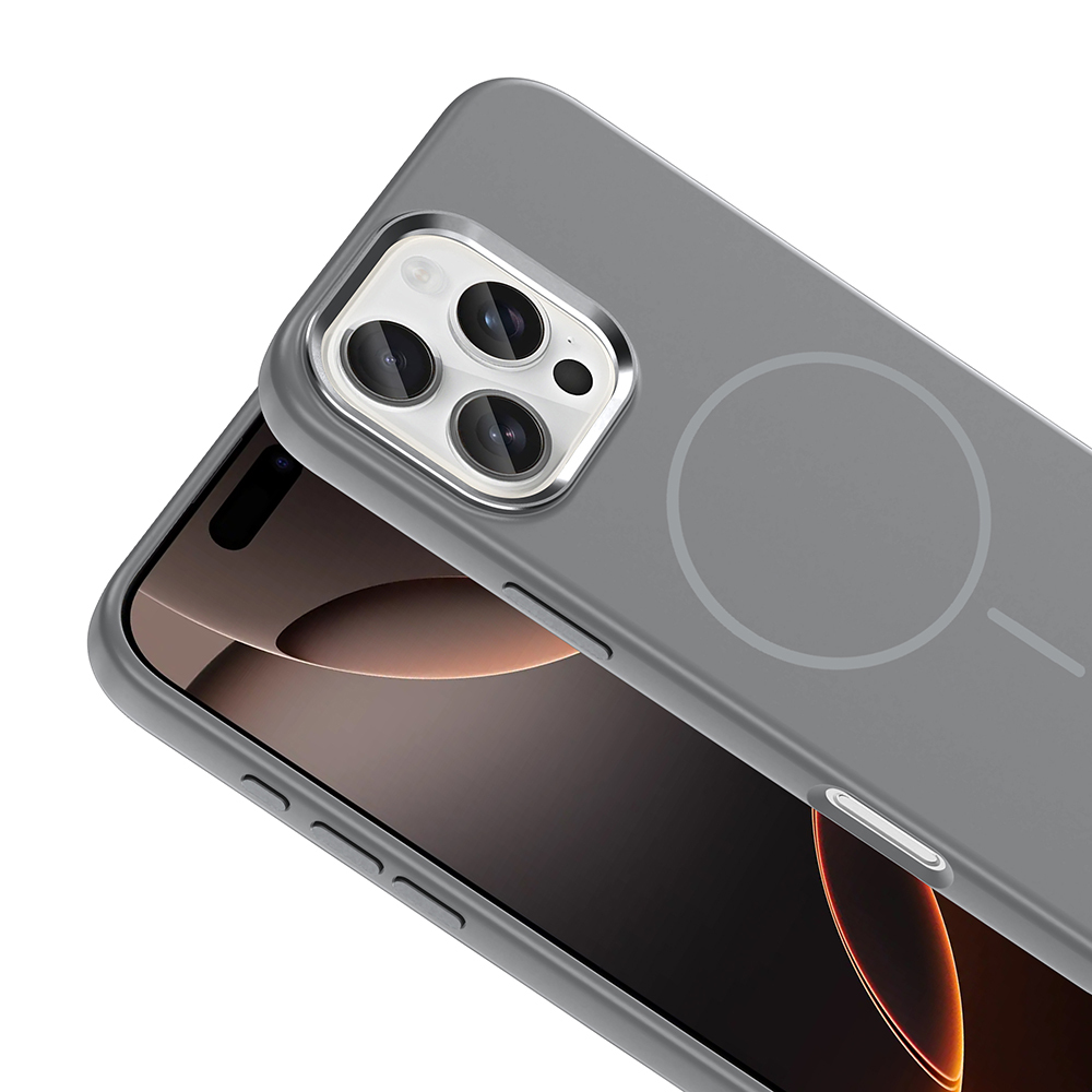 Apple iPhone 16 Uyumlu Pro Uyumlu Max Uyumlu Kılıf M-Safe Şarj Özellikli Metal Kamera Çerçeveli Zore Edi Silikon Kapak - 11