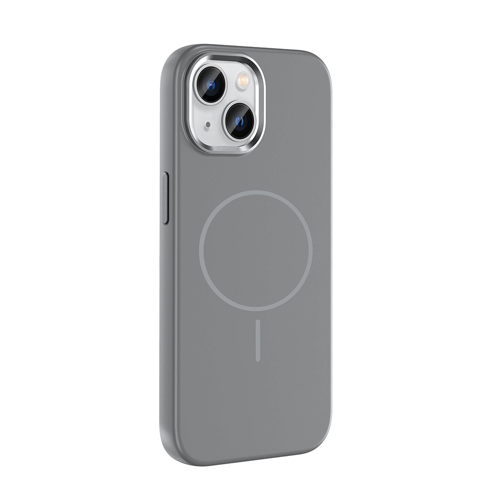 Apple iPhone 15 Uyumlu Kılıf M-Safe Şarj Özellikli Metal Kamera Çerçeveli Zore Edi Silikon Kapak - 5