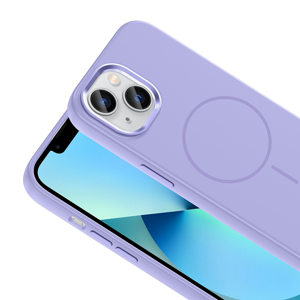 Apple iPhone 15 Uyumlu Kılıf M-Safe Şarj Özellikli Metal Kamera Çerçeveli Zore Edi Silikon Kapak - 9