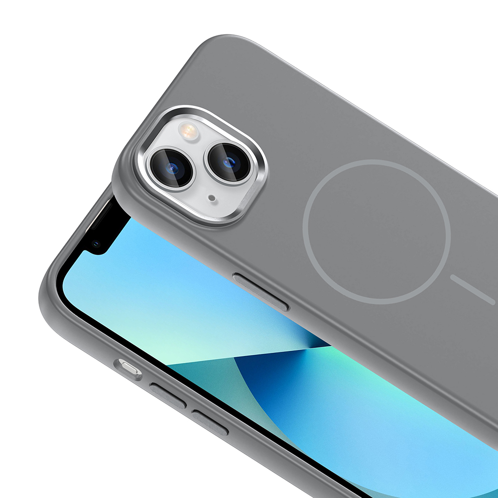 Apple iPhone 15 Uyumlu Kılıf M-Safe Şarj Özellikli Metal Kamera Çerçeveli Zore Edi Silikon Kapak - 11