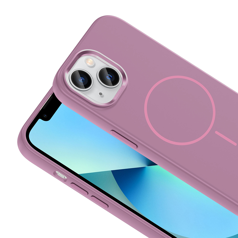 Apple iPhone 15 Uyumlu Kılıf M-Safe Şarj Özellikli Metal Kamera Çerçeveli Zore Edi Silikon Kapak - 12
