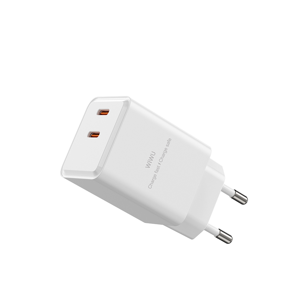 Wiwu Wi-G025 Cube Serisi Dual Type-C PD GaN Teknolojili Hızlı Şarj Başlığı 47W - 2