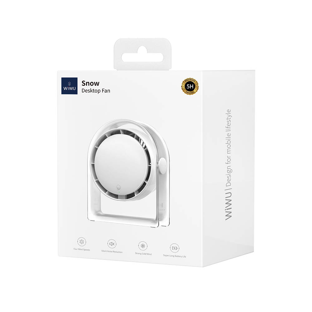 Wiwu Wi-FS07 Snow Serisi Soğutuculu Taşınabilir Standlı Turbo Masaüstü Fan - 1