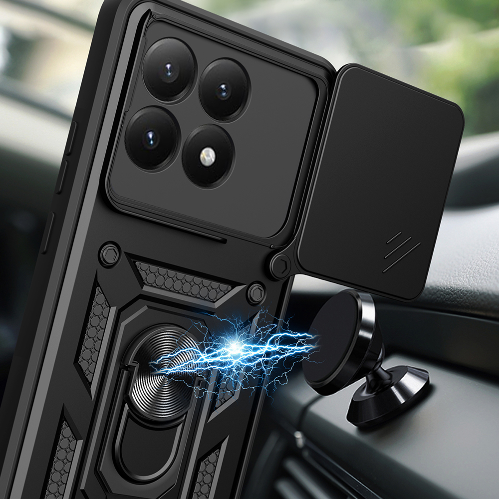 Xiaomi 15 UyumluT Kılıf Magnetik Standlı Kamera Korumalı Zore Sürgülü Vega Kapak - 2