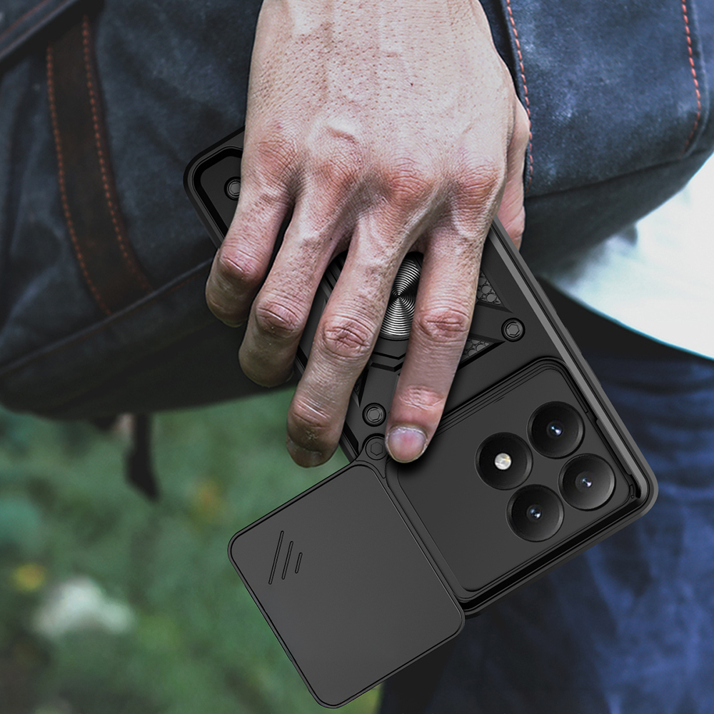 Xiaomi 15 UyumluT Kılıf Magnetik Standlı Kamera Korumalı Zore Sürgülü Vega Kapak - 8