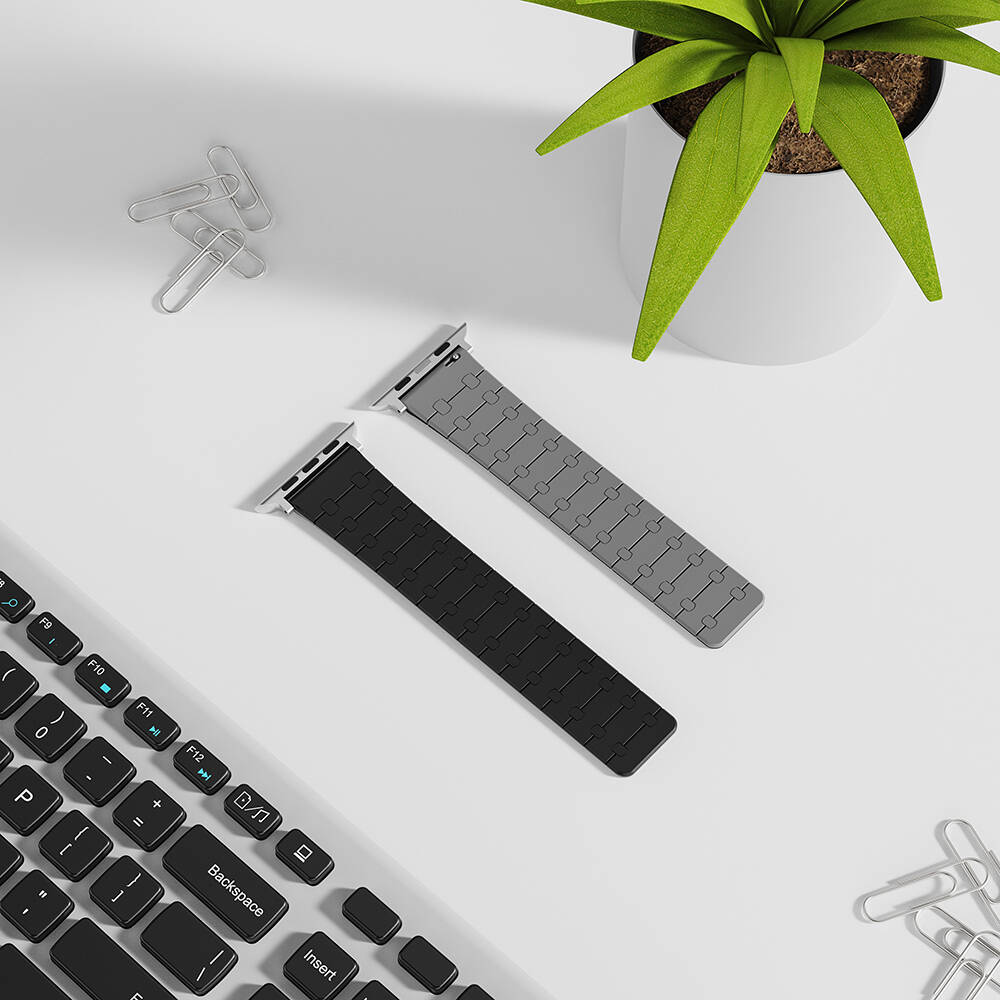 Apple Watch 7 45mm Uyumlu Zore KRD-111 Çizgili Desenli Silikon Kordon - 5