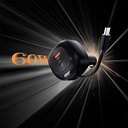 Lenyes CA59 Type-C Kablolu Hızlı Şarj Özellikli Type-C + USB-A Portlu Araç Şarj Aleti PD 60W - 2
