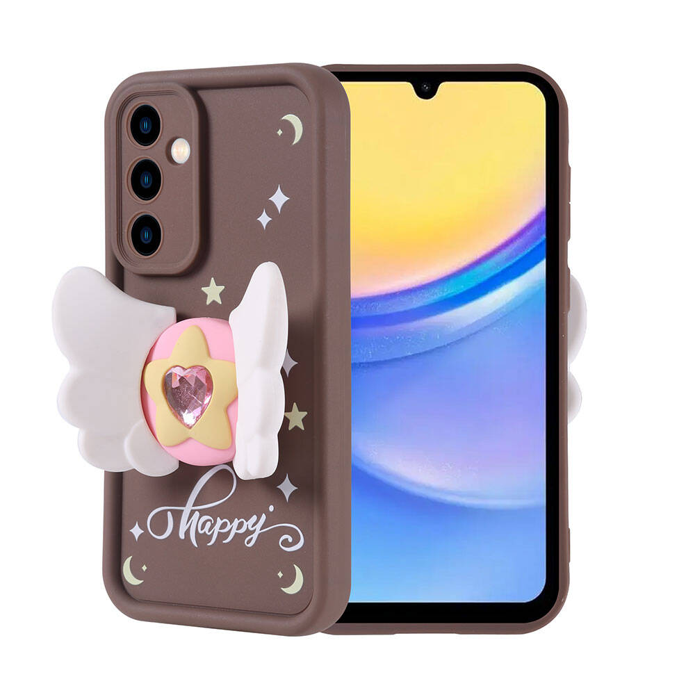 Samsung Galaxy A15 Uyumlu Kılıf Kamera Korumalı Figür Tasarımlı Zore Kapya Kapak - 3