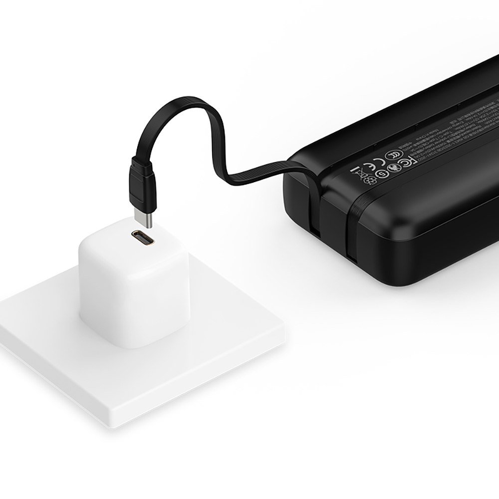 Recci RPB-P68 PD 20W Dijital LED Göstergeli Hızlı Şarj Özellikli Type-C ve Lightning Kablolu Powerbank 22.5W 20000mAh - 5