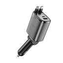 Wiwu Wi-CC034 Type-C + USB-A Hızlı Şarj Özellikli GaN Teknolojili Dahili Kablolu Araç Şarj Aleti 111W - 4