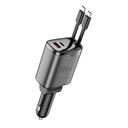 Wiwu Wi-CC034 Type-C + USB-A Hızlı Şarj Özellikli GaN Teknolojili Dahili Kablolu Araç Şarj Aleti 111W - 6