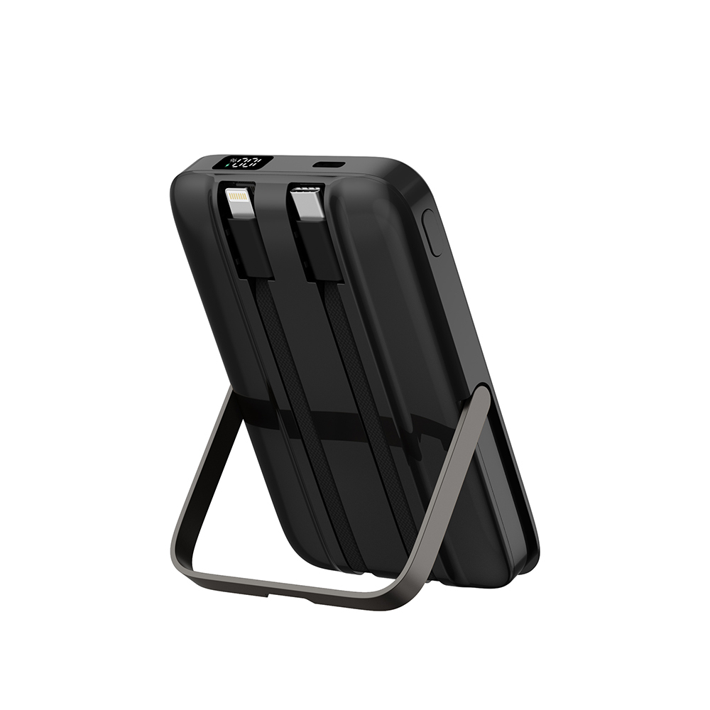 Wiwu Wi-P077 Pionner Serisi Taşınabilir Wireless Şarj ve PD 20W Hızlı Şarj Özellikli Standlı Powerbank 15W 10000mAh - 7