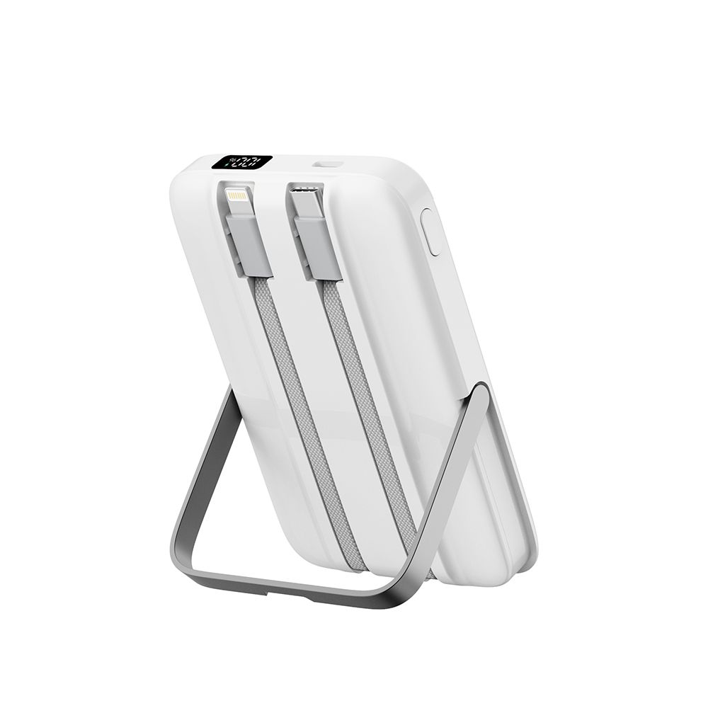 Wiwu Wi-P077 Pionner Serisi Taşınabilir Wireless Şarj ve PD 20W Hızlı Şarj Özellikli Standlı Powerbank 15W 10000mAh - 8