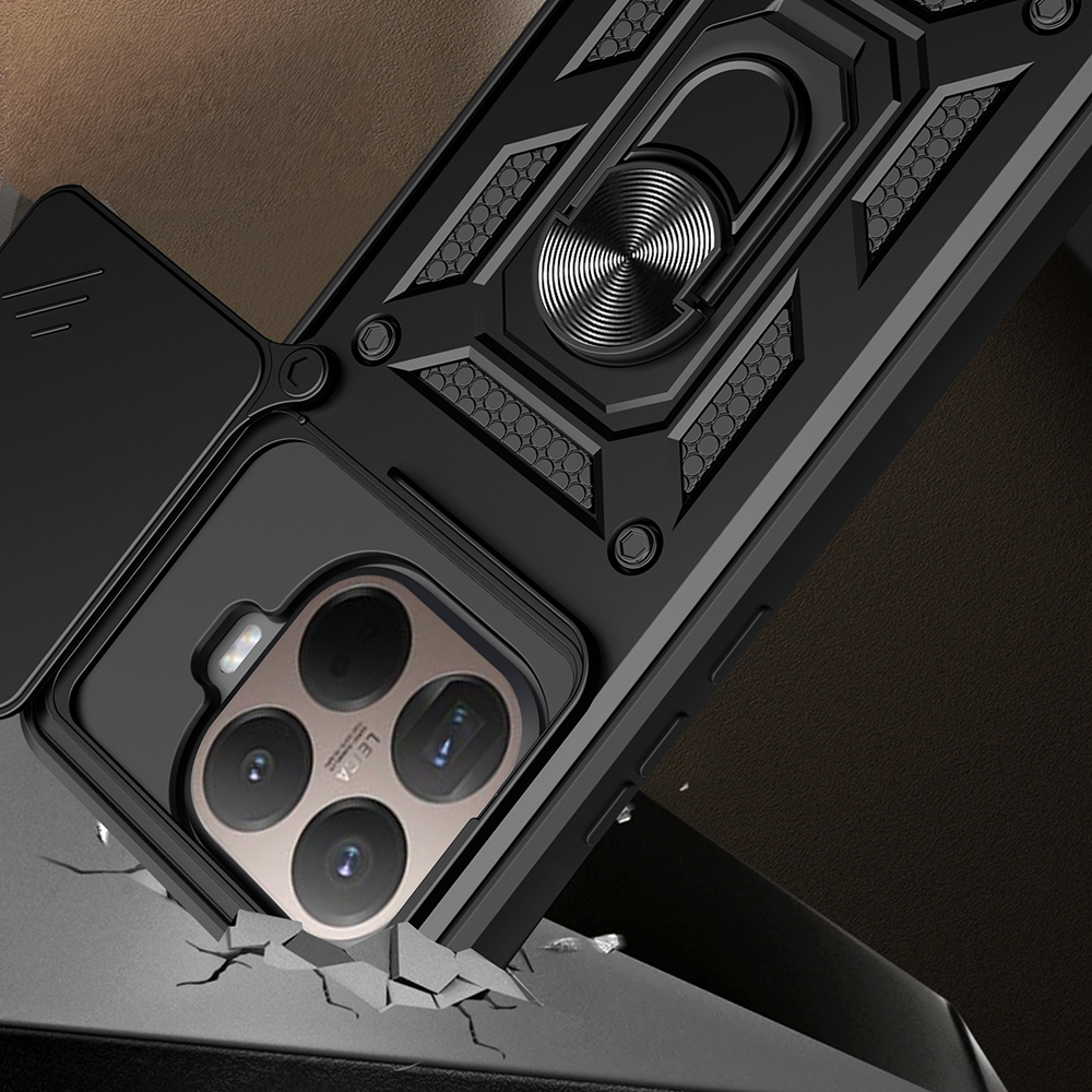 Xiaomi 15 UyumluT Pro Kılıf Magnetik Standlı Kamera Korumalı Zore Sürgülü Vega Kapak - 1